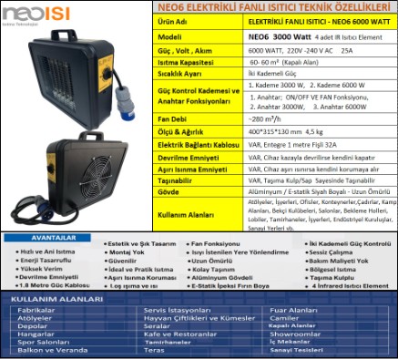 6 KW ELEKTRİKLİ FANLI ISITICI - ÜRÜN 